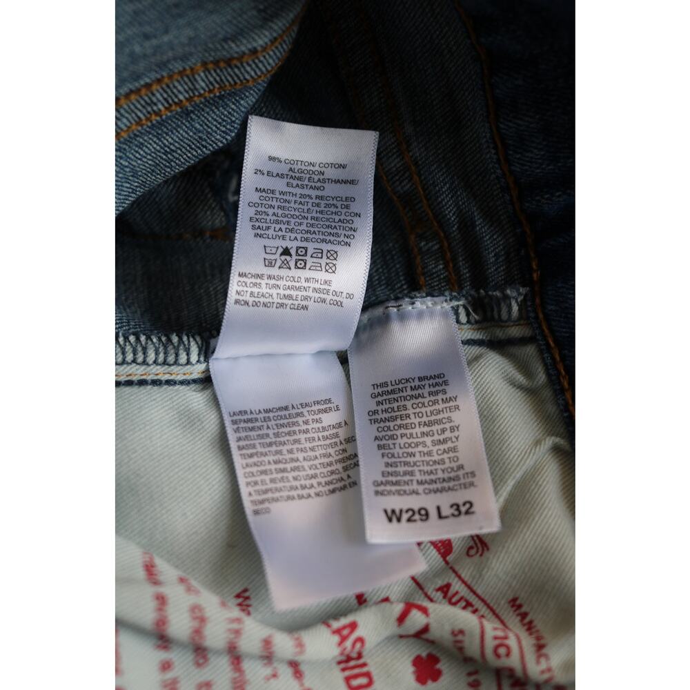 LUCKY BRAND Jeans Mens 29x32 Solid Wash Denim Straight Leg Blue Denim Character - Picture 11 of 13